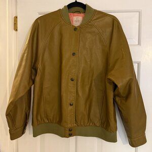 We The Free Style-Wild Rose Bomber Vegan Leather. Size XS (oversized). GUC